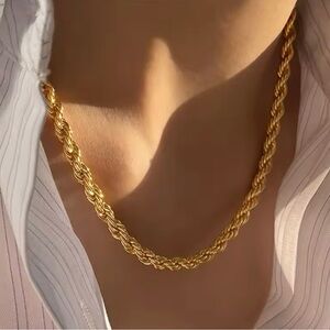 5mm stainless steel  Twisted rope Chain Necklaces For Women and Men